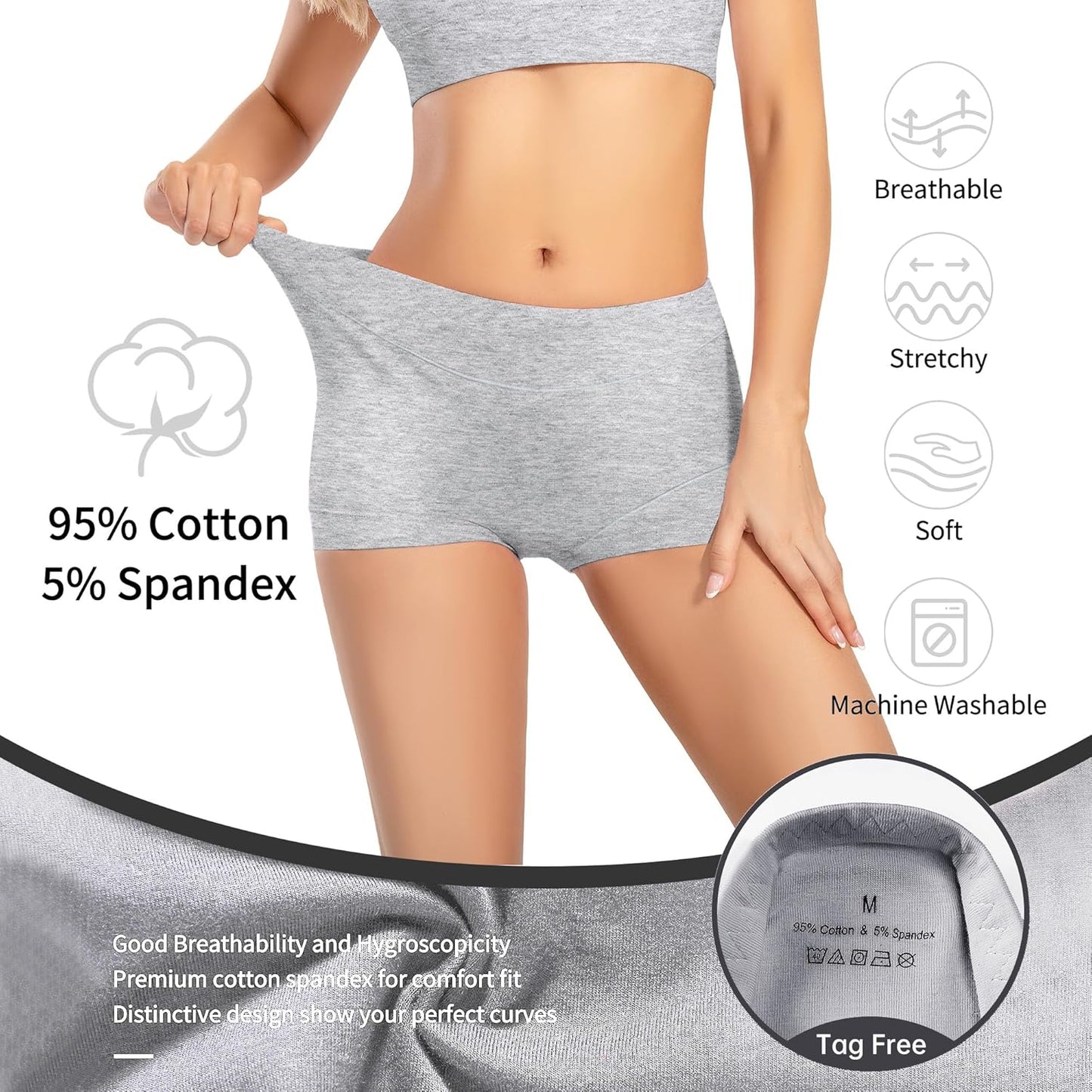 Boy Shorts Underwear for Women - Boxers for Women, Women'S Cotton Underwear Boyshorts